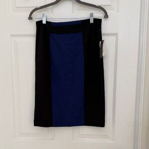 Chelsea & Theodore Black and Blue Pencil Skirt